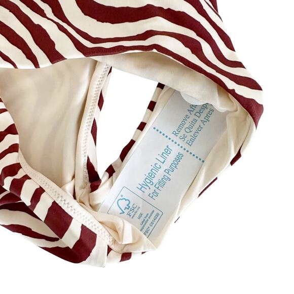 Andie Swim The Hipster Bikini Bottom Bias Stripe Truffle Red Size Small - Picture 3 of 5